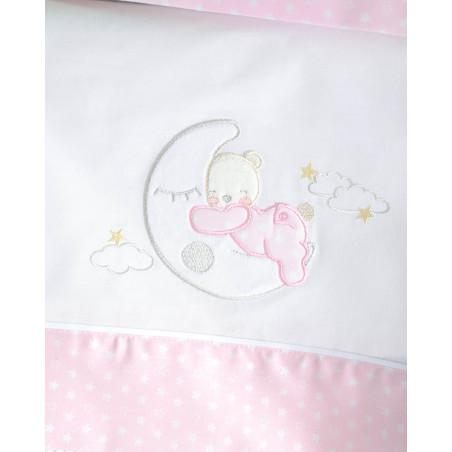 Σετ Σεντόνια Κούνιας 3 Τεμαχίων Rythmos Moon Swing Ροζ 100x160