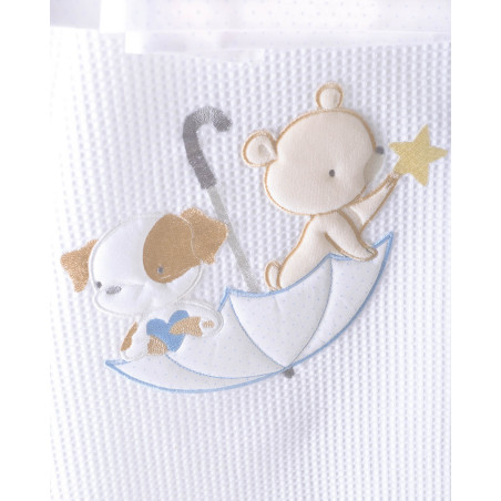 Σετ Σεντόνια Κούνιας 3 Τεμαχίων Rythmos Umbrella Fight Σιελ 100x160