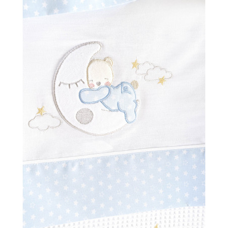 Κουβέρτα Πικέ Κούνιας Rythmos Moon Swing Σιελ 120x150