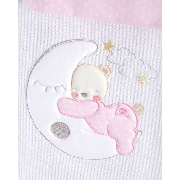 Κουβέρτα Πικέ Κούνιας Rythmos Moon Swing Ροζ 120x150