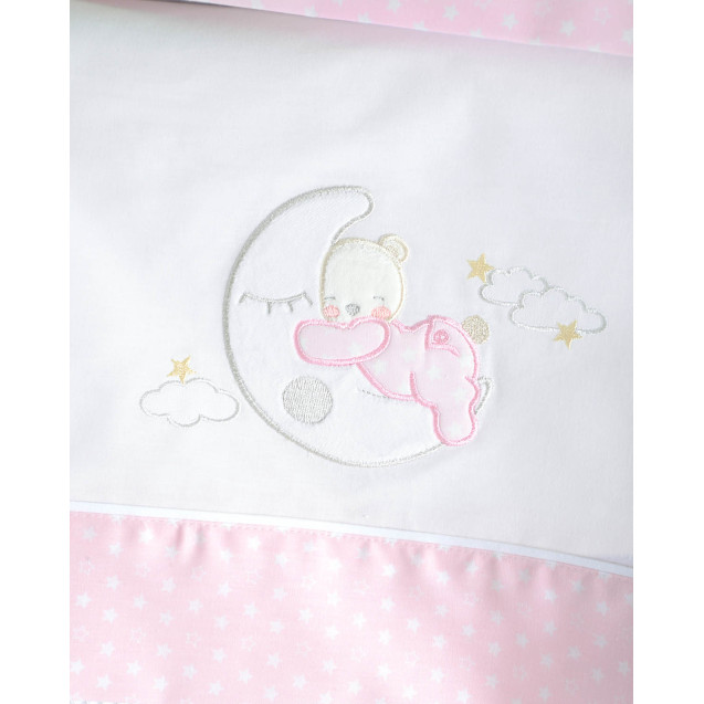 Κουβέρτα Πικέ Κούνιας Rythmos Moon Swing Ροζ...