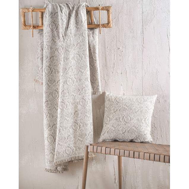 Μαξιλαροθήκη Διακόσμησης Rythmos Snake Εκρου 40x40