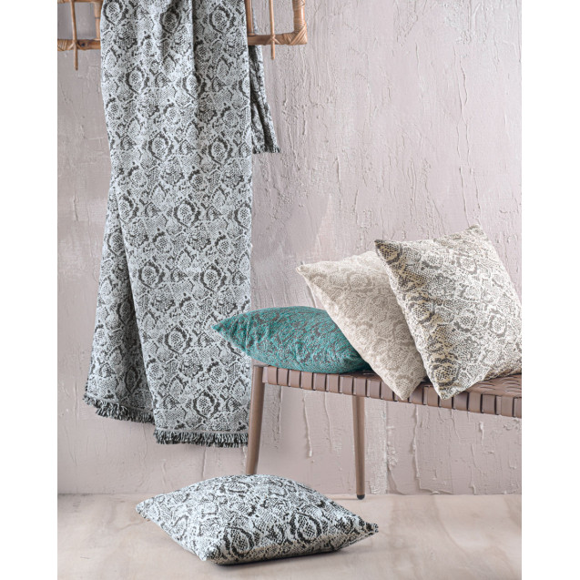 Μαξιλαροθήκη Διακόσμησης Rythmos Snake Εκρου 40x40