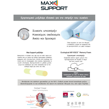 Μαξιλάρι White Comfort Palamaiki 40X60 Max Support