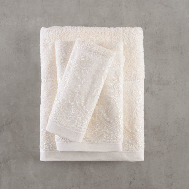 Σετ Πετσέτες 3 Τεμαχίων Rythmos Dione Εκρου...