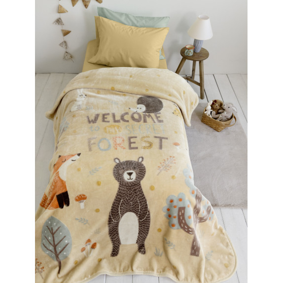 Κουβέρτα Βελουτέ Μονή Nima Secret Forest 160x220