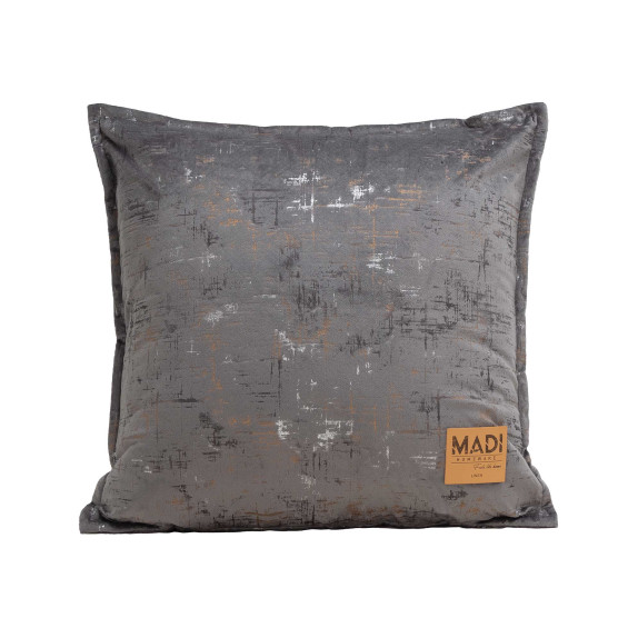 Διακοσμητική Μαξιλαροθήκη Madi Petra Dark Grey 45x45