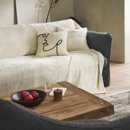 Ριχτάρι Διθέσιου Gofis Home Julien Cotton Beige 114/05 190x260