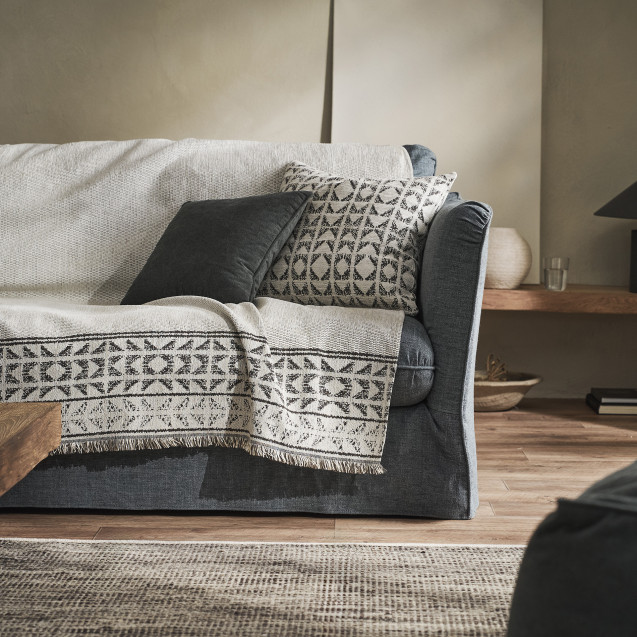 Ριχτάρι Τριθέσιου Gofis Home Indira Ecru/Black...