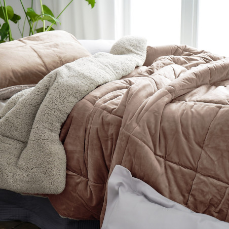 Κουβερτοπάπλωμα Υπέρδιπλο με Γούνα Gofis Home Teddy Pearl Salmon 407/23 235x245