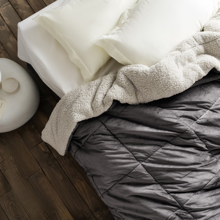 Κουβερτοπάπλωμα Υπέρδιπλο με Γούνα Gofis Home Teddy Mystic Grey 407/48 235x245