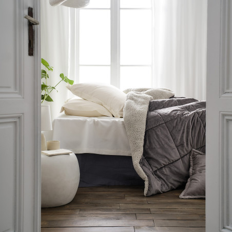 Κουβερτοπάπλωμα Υπέρδιπλο με Γούνα Gofis Home Teddy Mystic Grey 407/48 235x245