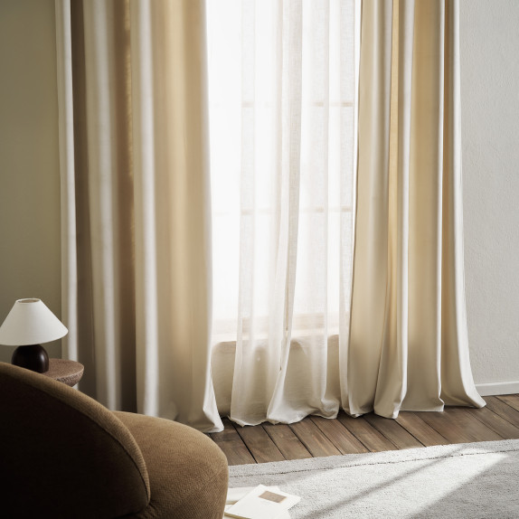 Κουρτίνα με σιρίτι Gofis Home Winter Moon ecru 711/05...