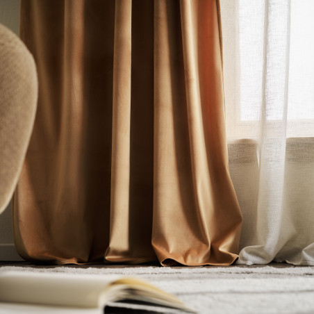 Κουρτίνα με σιρίτι Gofis Home Winter Rattan Yellow 711/10 140x280