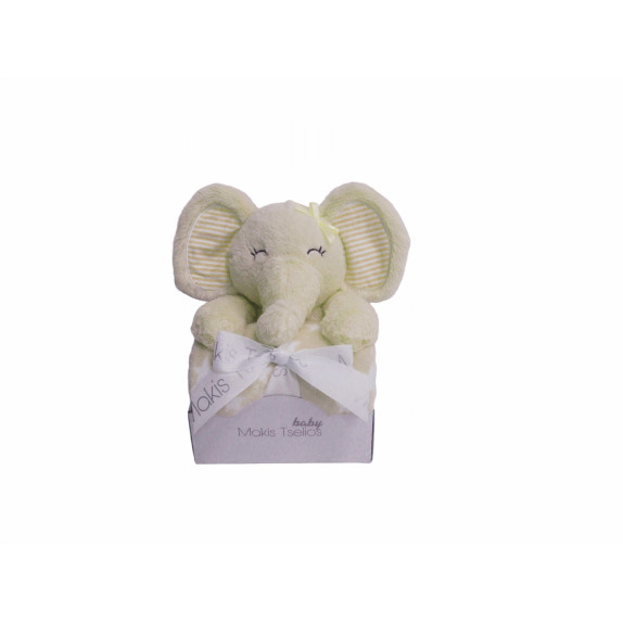 Κουβέρτα Fleece Αγκαλιάς Makis Tselios Elephant Beige 80x110