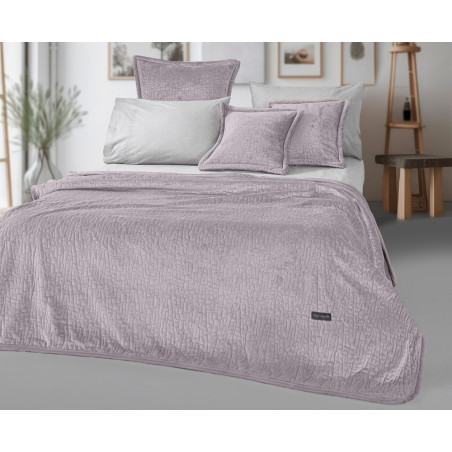 Σετ Κουβέρτα Βελουτέ Μονή και Μαξιλαροθήκη Διακόσμησης Guy Laroche Bolzano Melanze 160x220