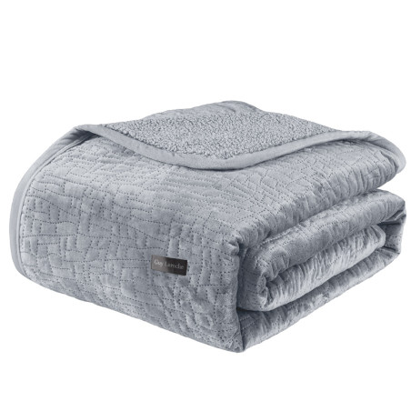 Σετ Κουβέρτα Βελουτέ Υπέρδιπλη και Μαξιλαροθήκη Διακόσμησης Guy Laroche Bolzano Silver 220x240