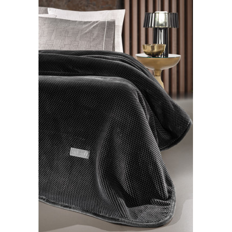 Κουβέρτα Βελουτέ Μονή Guy Laroche Cheval Anthracite 160x220