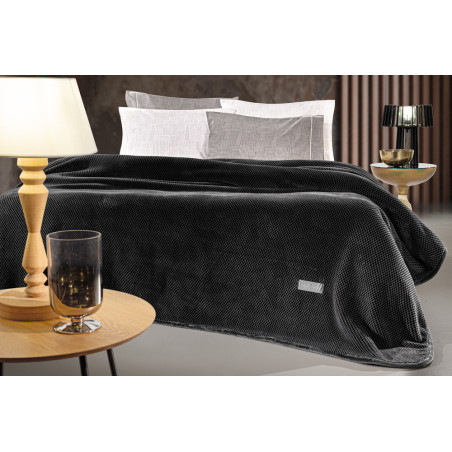 Κουβέρτα Βελουτέ Υπέρδιπλη Guy Laroche Cheval Anthracite 220x240