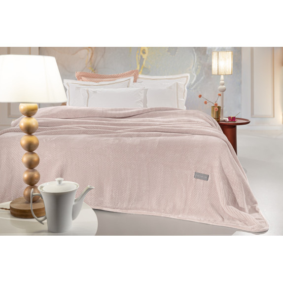 Κουβέρτα Βελουτέ Υπέρδιπλη Guy Laroche Cheval Pudra 220x240