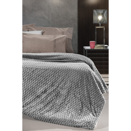 Σετ Κουβέρτα Fleece Υπέρδιπλη και Μαξιλαροθήκη Διακόσμησης Guy Laroche Smoothie Anthracite 220x240