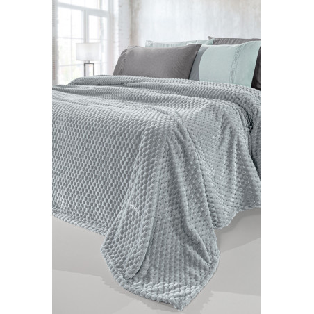 Σετ Κουβέρτα Fleece Υπέρδιπλη και Μαξιλαροθήκη Διακόσμησης Guy Laroche Smoothie Silver 220x240