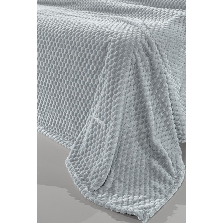 Σετ Κουβέρτα Fleece Υπέρδιπλη και Μαξιλαροθήκη Διακόσμησης Guy Laroche Smoothie Silver 220x240