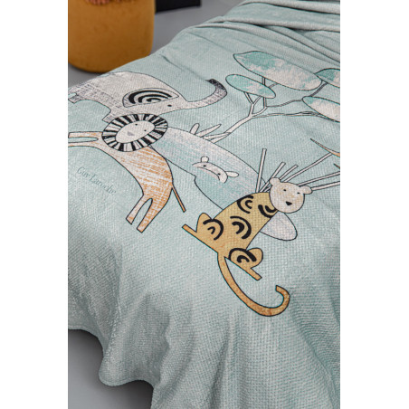 Παιδική Κουβέρτα Fleece Μονή Guy Laroche Ultra Soft Zootopia Aqua Grey 160x220