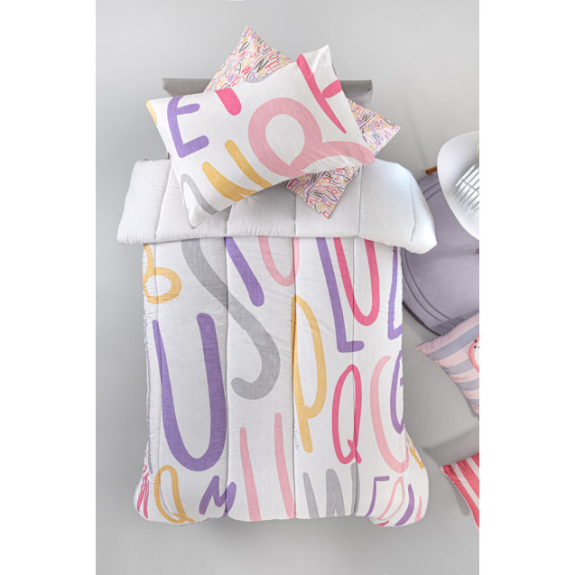 Παιδικό Πάπλωμα Μονό Guy Laroche Letters Pink...