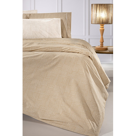 Σετ Παπλωματοθήκη Μονή 2 Τεμαχίων Guy Laroche Stencil Mocca 165x225