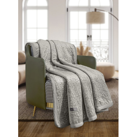 Σετ Κουβέρτα Καναπέ και Μαξιλαροθήκη Διακόσμησης Guy Laroche Bolzano Vison 130x170