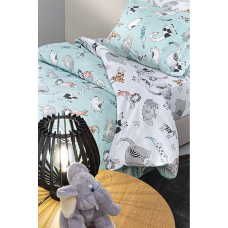 Σετ Παιδικά Σεντόνια Μονά 3 Τεμαχίων Guy Laroche Zootopia Aqua Grey 165x250