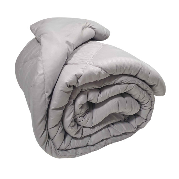 Πάπλωμα Μικροϊνών Stripe ΚΟΜΒΟΣ Light Grey Satin Stripe -...