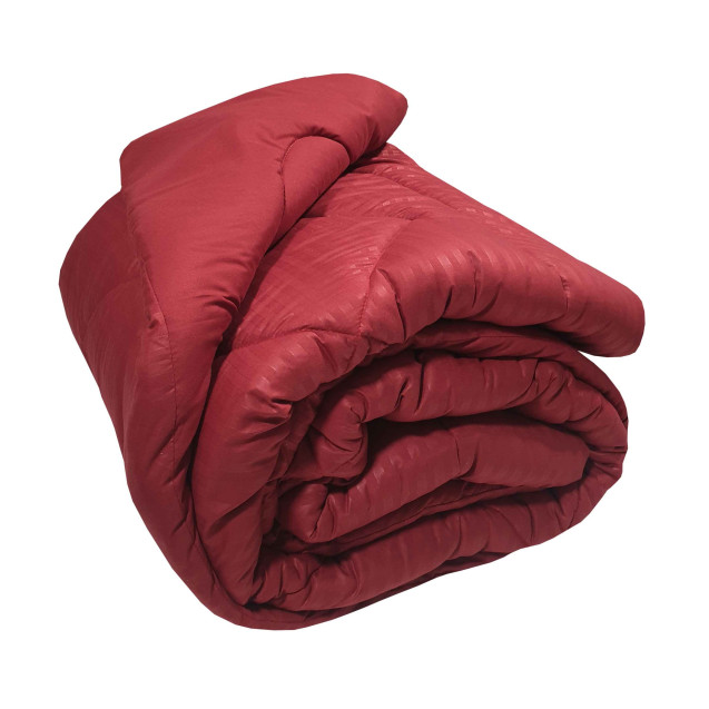 Πάπλωμα Μικροϊνών Stripe ΚΟΜΒΟΣ Bordeaux Satin...