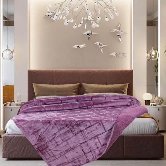 Κουβέρτα Βελουτέ με Γούνα Sherpa Υπέρδιπλη Morven Bari...