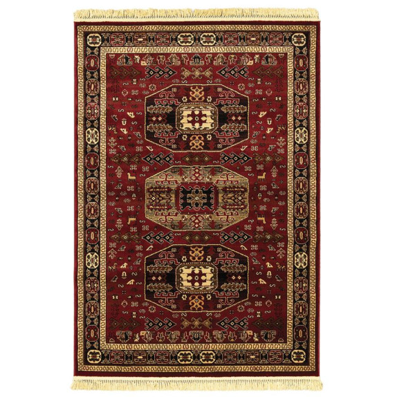 Χαλί New Plan Persia 6057 Burgundy Με Κροσσι 200x290