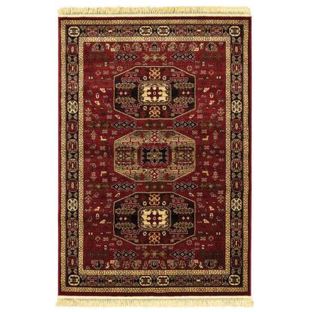 Χαλί New Plan Persia 6057 Burgundy Με Κροσσι 080x150