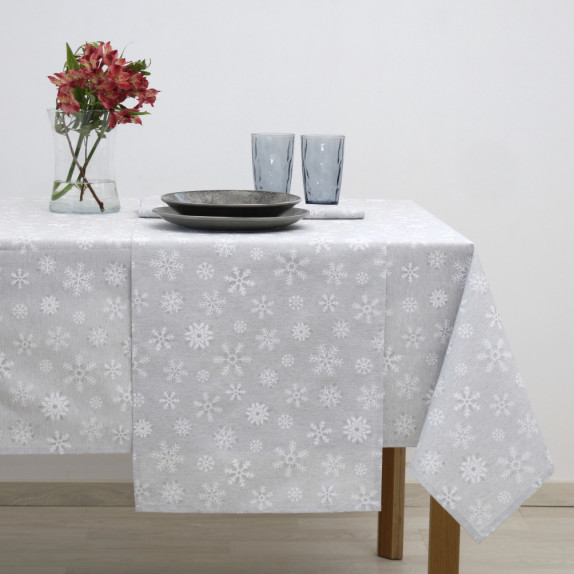 Τραπεζομάντηλο Dimeco 135Χ135 8590 Grey Με Lurex