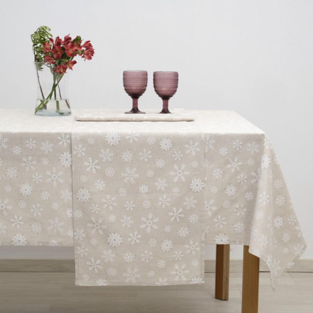 Τραπεζομάντηλο Dimeco 135Χ180 8590 Beige Με Lurex