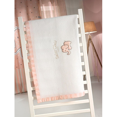 Κουβέρτα Κούνιας Saint Clair Πικέ Africa Pink 110x150