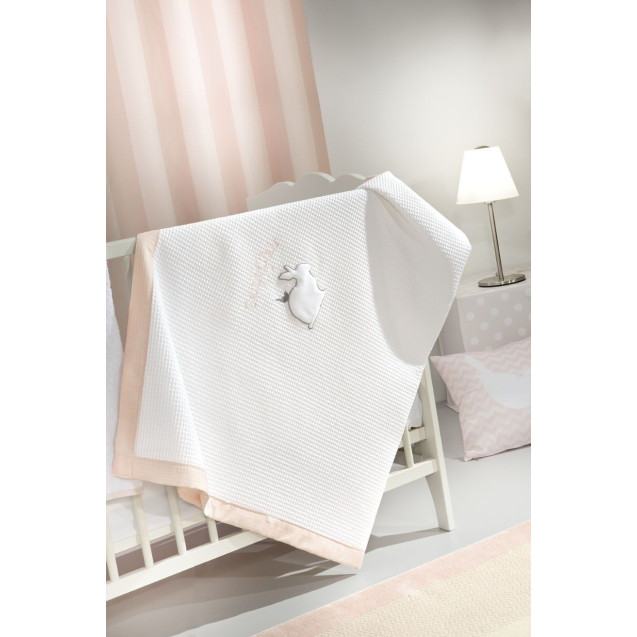 Κουβέρτα Κούνιας Saint Clair Πικέ Lapin Pink...