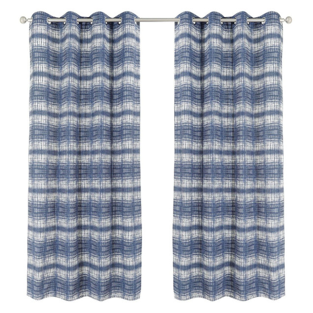 Κουρτίνα Με Κρικους Das Home 2117 Εκρου-μπλε...