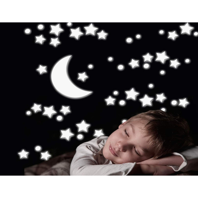 Αυτοκόλλητα Φωσφορίζοντα Ango White Stars Large...