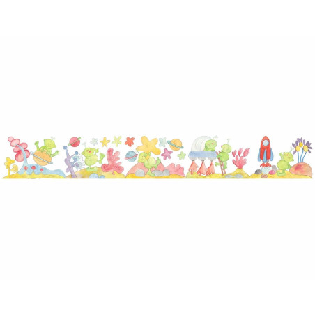 Αυτοκόλλητη Μπορντούρα Τοίχου Ango Green Aliens 14004