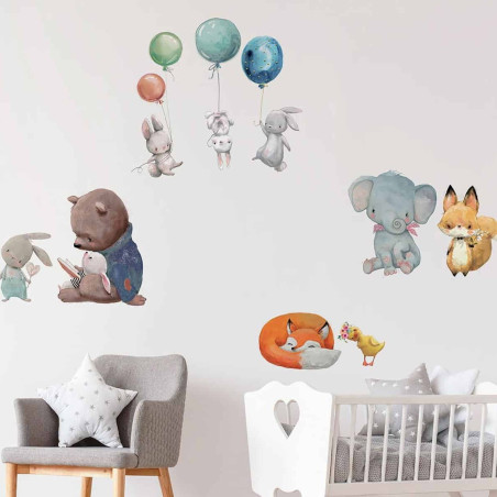 Αυτοκόλλητα Βινυλίου Extra Large Για Τοίχο Ango Watercolour Animals 18310