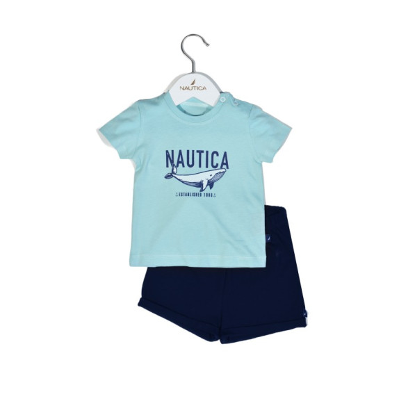 Nautica Des.13 Σετ T-Shirt & Shorts Jersey Mint/Navy 68Cm...
