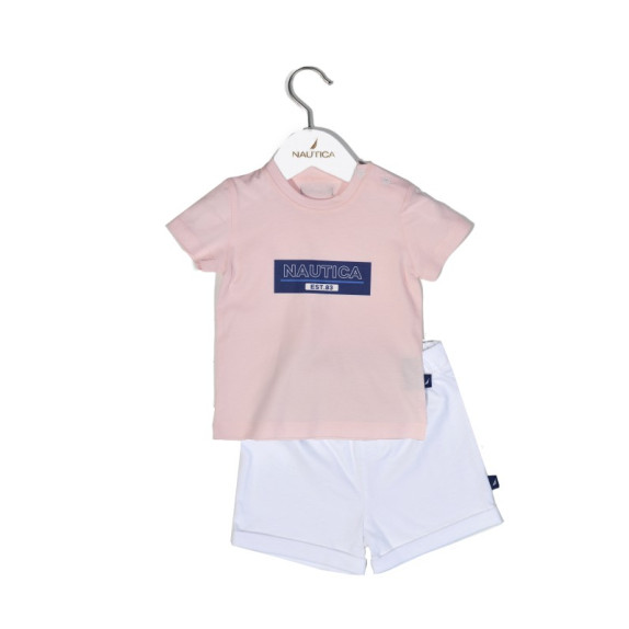 Nautica Des.12 Σετ T-Shirt & Shorts Jersey Pink/White...