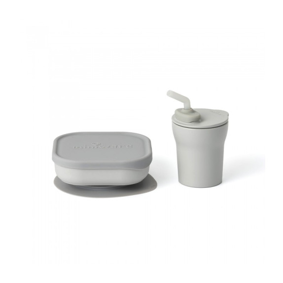 Miniware Des.15 Σετ Φαγητού Δοχείο-Ποτηράκι Γκρι
