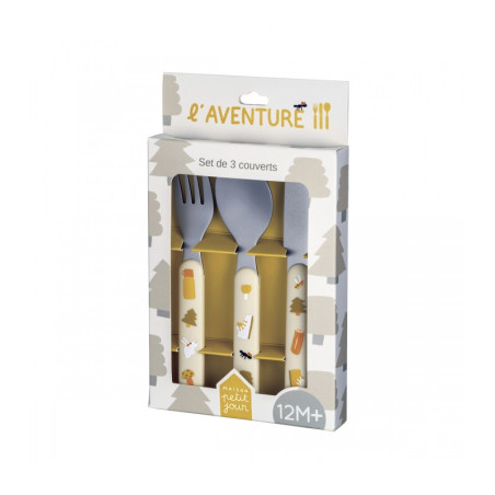 Σετ Κουταλο-Μαχαιρο-Πηρουνο 3 Τεμ Aventure - Petιτ Jour  Paris