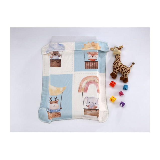 Κουβερτα  Mora Lumpy 110Χ140 Γαλαζια Τετράγωνα...